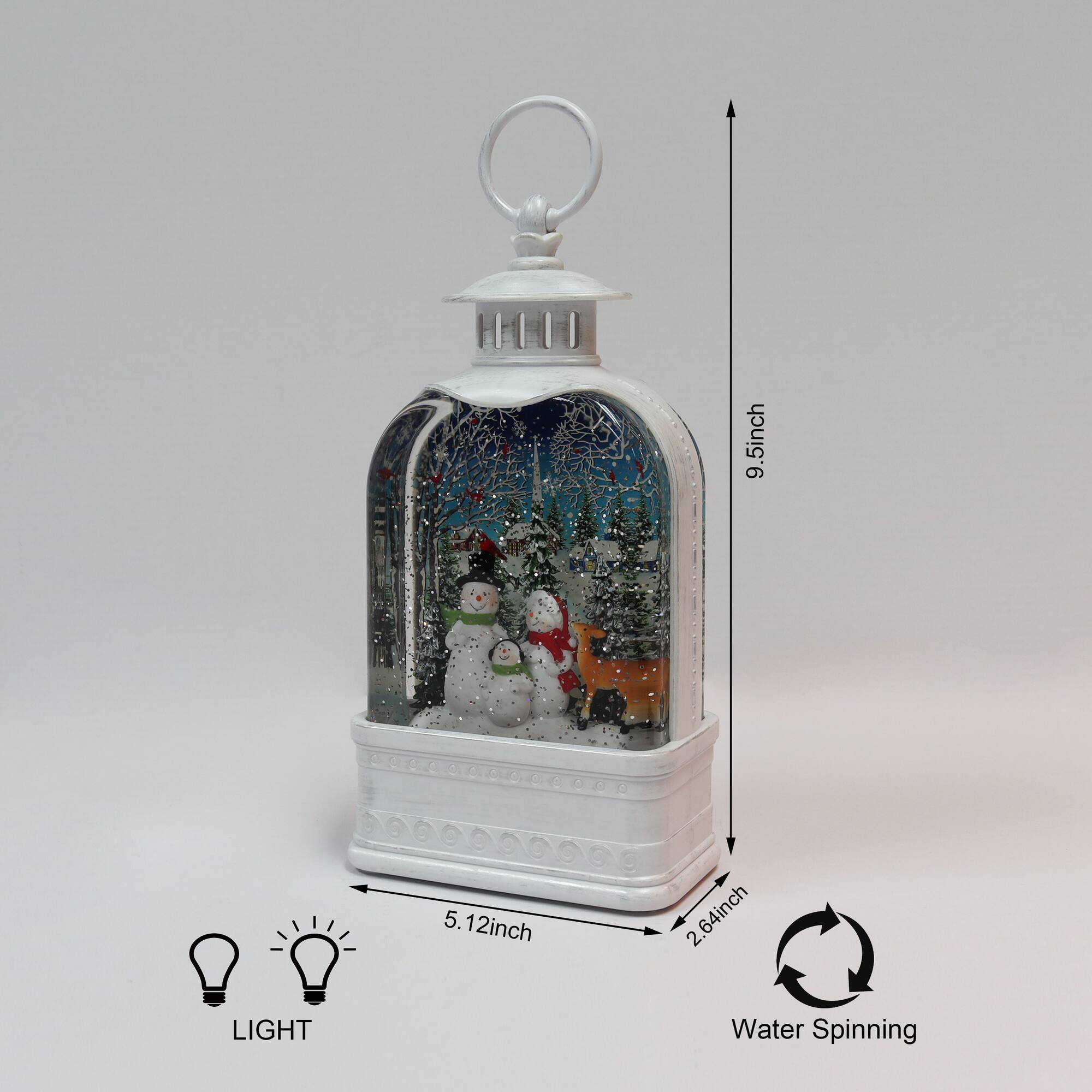 10" Water Spinning Glitter Acrylic Lantern